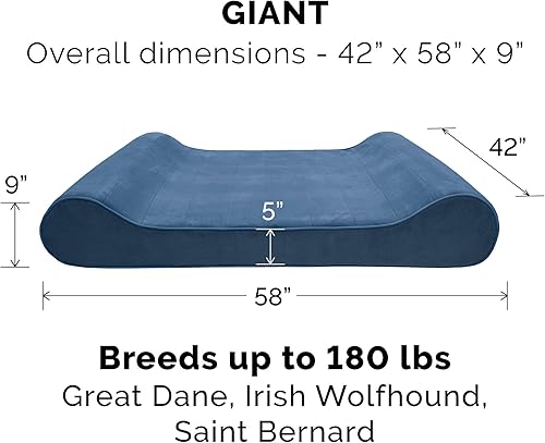 Miniatura 2 de Furhaven - Cama ortopédica sólida para perros grandes, colchón de apoyo de microterciopelo, de contorno, funda extraíble lavable a máquina, color