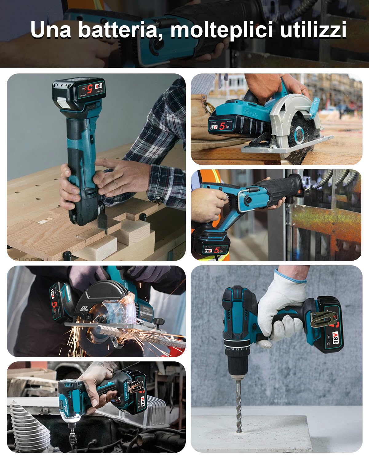 Waitley 2X 5500mAh Batteria di Ricambio per Makita Batteria 18V