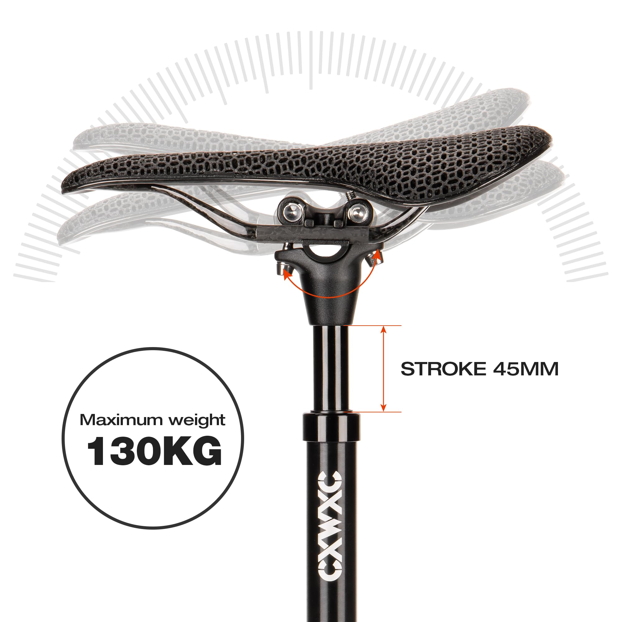 CXWXC Fahrrad Sattelstütze Gefedert für 27,2/30,9/31,6 x 400mm, Spring Federsattelstütze Sattelstützen,Fahrradsattel Stange aus Aluminiumlegierung für MTB Rennrad BMX eBike