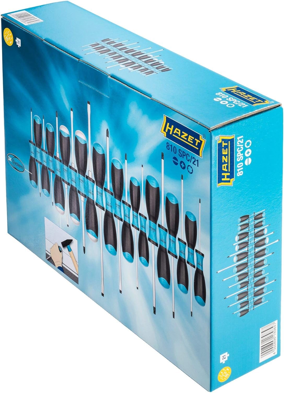 HAZET-schroevendraaierset 804VDE/14 | VDE-beschermende isolatie tot 1000V | 14-delige set | met kunststof koffer | VDE-geteste schroevendraaierset