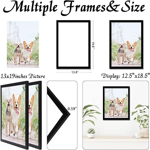 Vista 115 de Juego de 5 portarretratos de 10 x 14 pulgadas, marcos de fotos blancos de alta transparencia para galería de pared horizontal de escritorio vertical