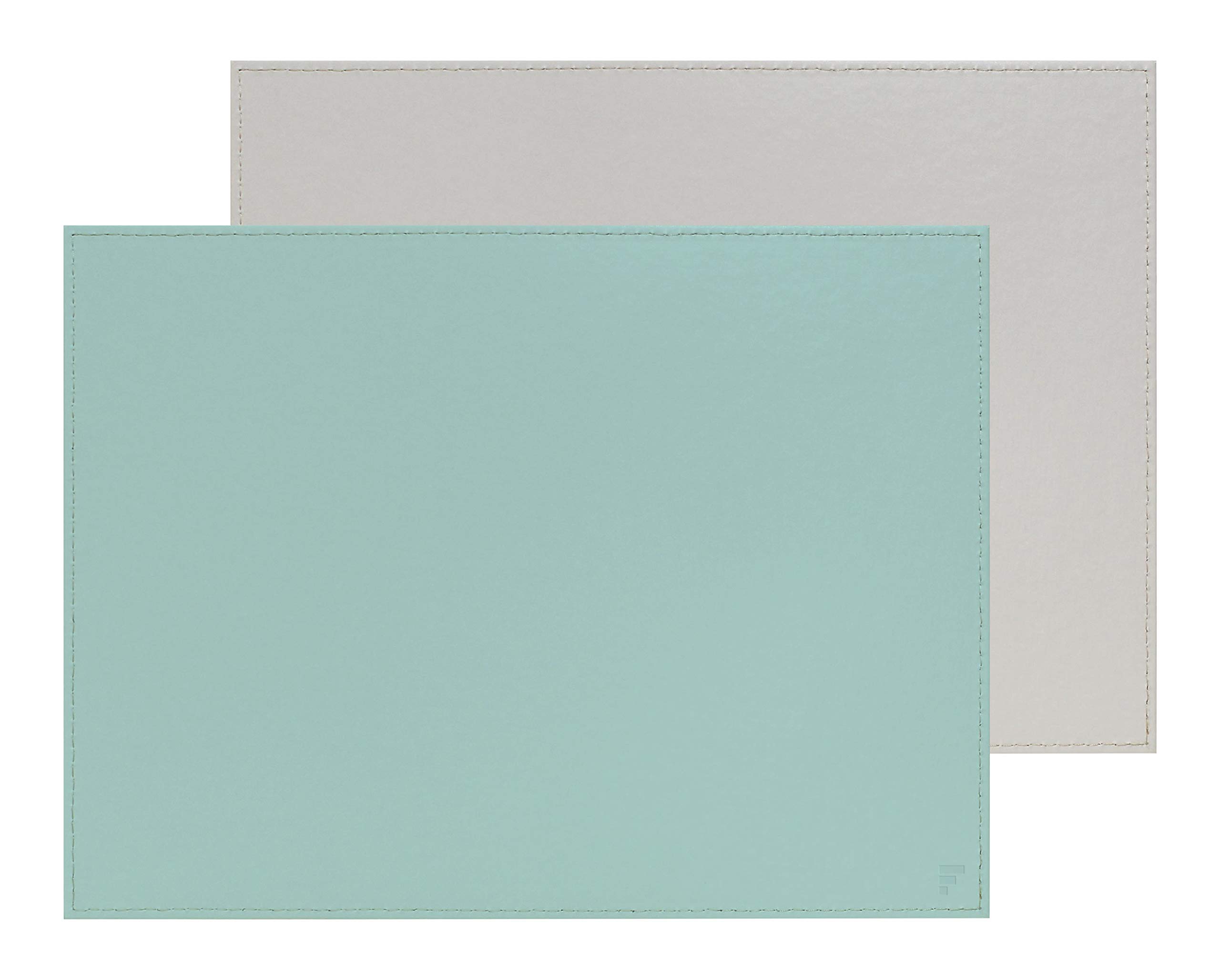 Set De Table Rectangulaire Réversible Freeform – 40x30 Cm, Simili Cuir Prune/gris, Facile à Nettoyer, Incassable