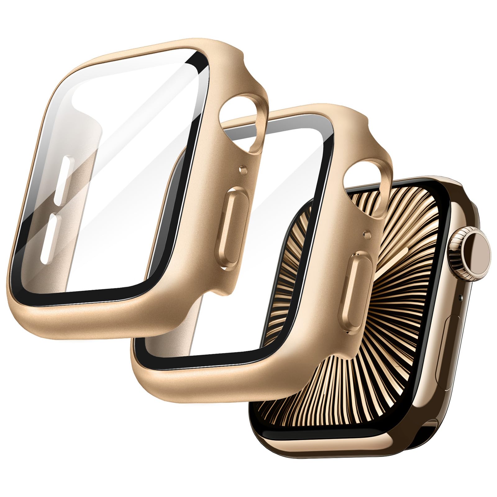 JETech Case with Screen Protector for Apple Watch Series 11/10 42mm, Gold | Cover Built-in Tempered Glass, High Touch Sensitivity, Full Protection, Hard PC Design-picture-32