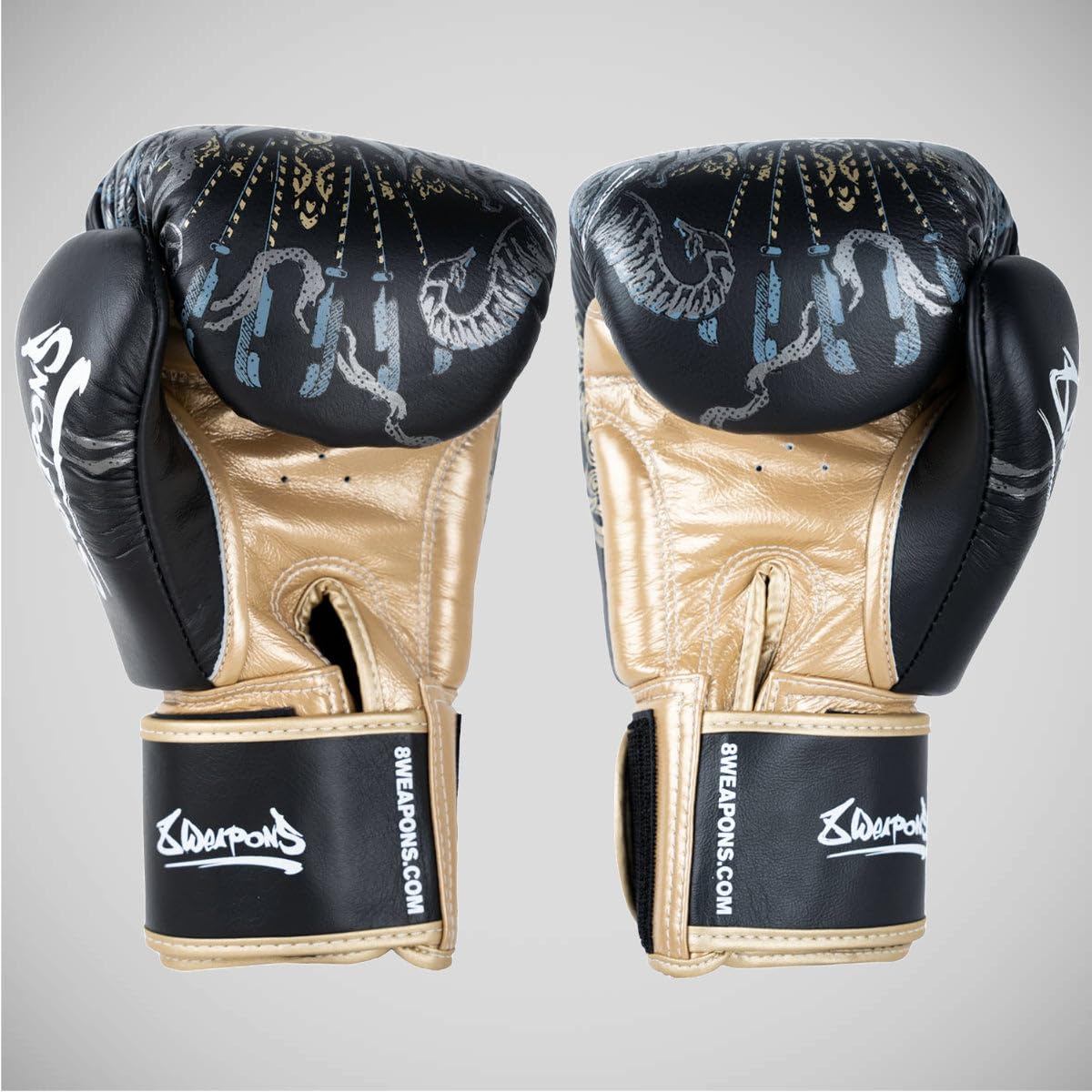 8 Weapons Three Elephants 2.0 - Guantoni da boxe nero/oro