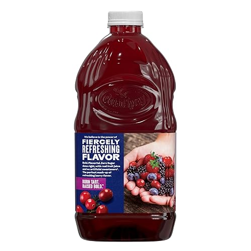 Miniatura 4 de Ocean Spray ZERO Sugar - Bebida de jugo de bayas mixtas, bebida de jugo de arándano endulzado con stevia, botella de 64 onzas líquidas