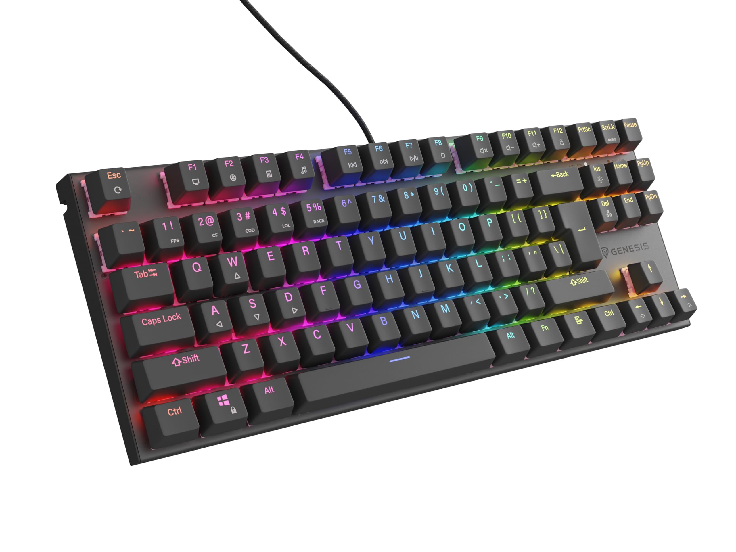 Klawiatura Genesis KLAWIATURA DLA GRACZY GENESIS THOR 303 TKL US PODÅšWIETLENIE RGB MECHANICZNA SILENT SWITCH HOT SWAP