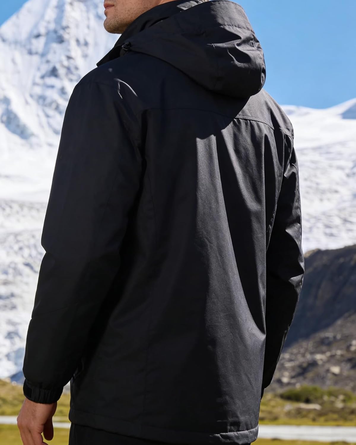 Men's raincoat windproof outdoor sports jacket lightweight with hooded
