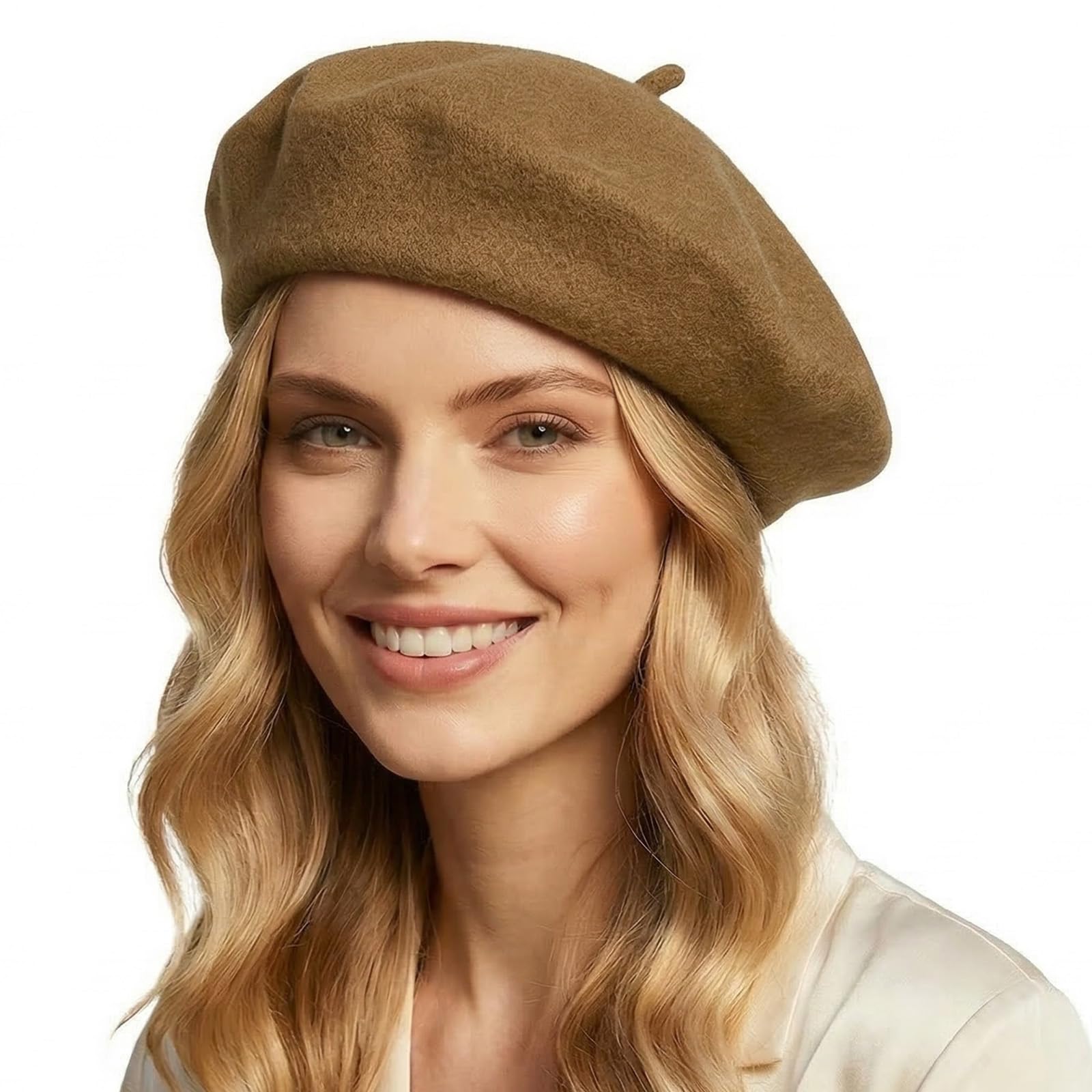 Lafefe Wool Beret hat Women, Female Autumn and Winter England Retro Hundred with Autumn Candy Colour Painter Octagonal Beret - Dark Khaki