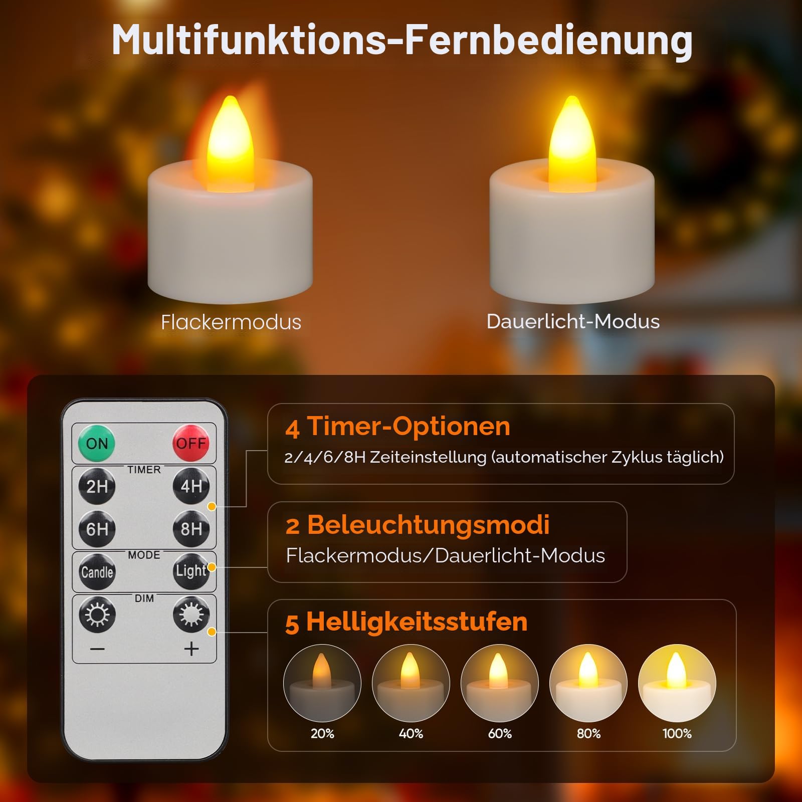 ropelux Wiederaufladbare Teelichter (11) (12 Pack- Charge Station)