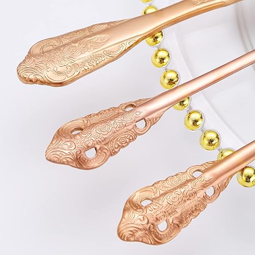 Miniatura 290 de A·HOUSEWARE - Juego de cubiertos iridiscentes con diseño hueco, 20 piezas, acero inoxidable, incluye tenedores, cucharas, cuchillos, utensilios