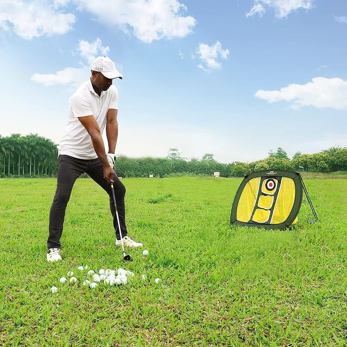 PodiuMax Golf Chip Netz, Putting-Schwung-Training, Verbessert die Genauigkeit, Geeignet für Innenräume, Innenhöfe, Rasenflächen Golfbegeisterte Männer & Frauen