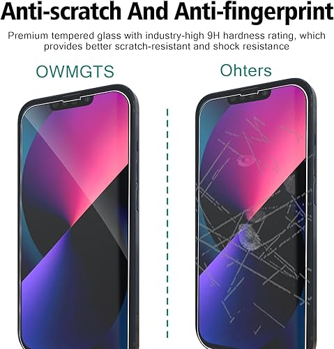 Miniatura 4 de Screen Protector for iPhone 13, (2+2) Pcs Front and Back Glass Protector + 2 Pcs Camera Lens Protector, 9H Hardness Protective Film,Easy