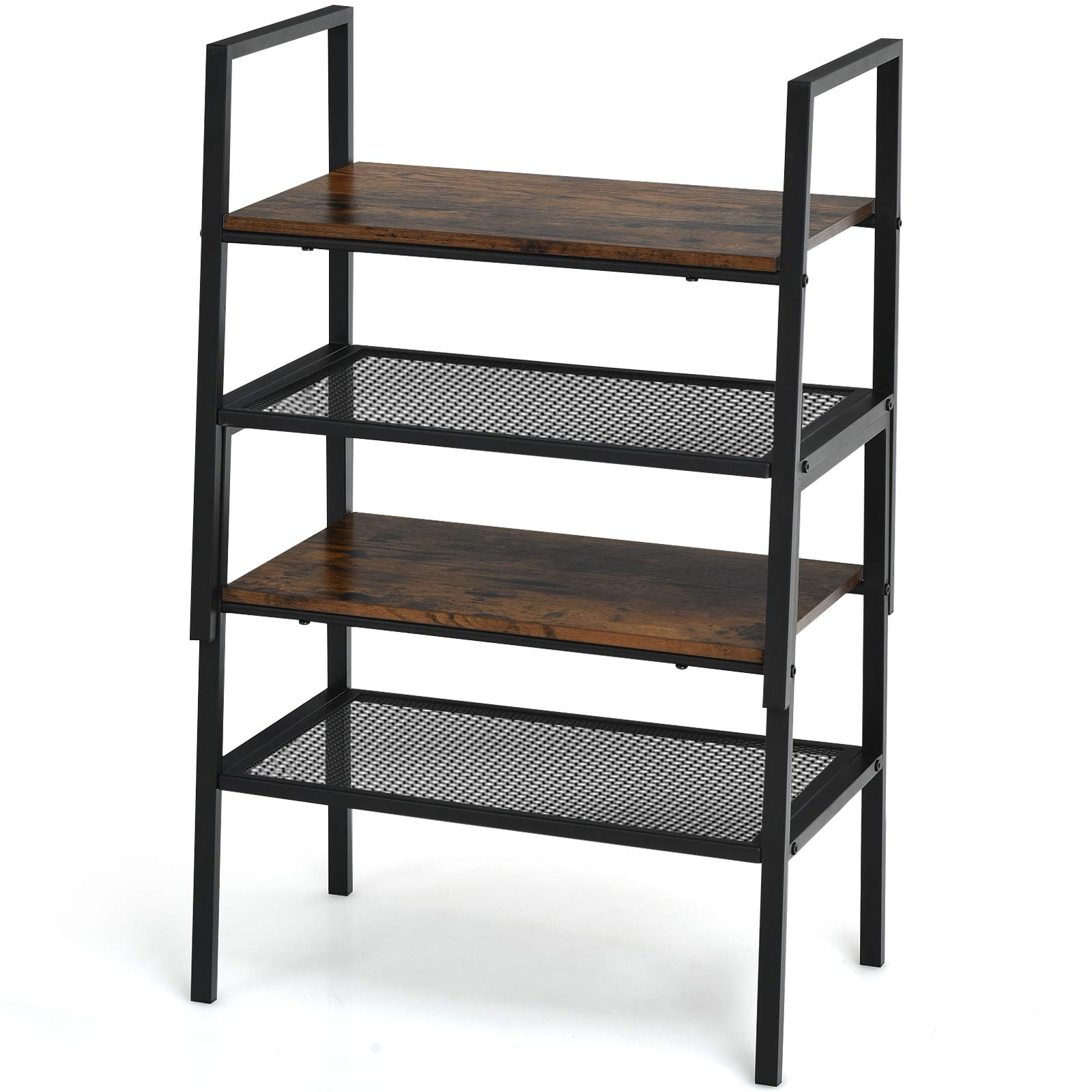 GOPLUS set van 2 kubusrekken, stapelbaar opbergrek met legplanken, boekenrek voor woonkamer, werkkamer, natuurlijk