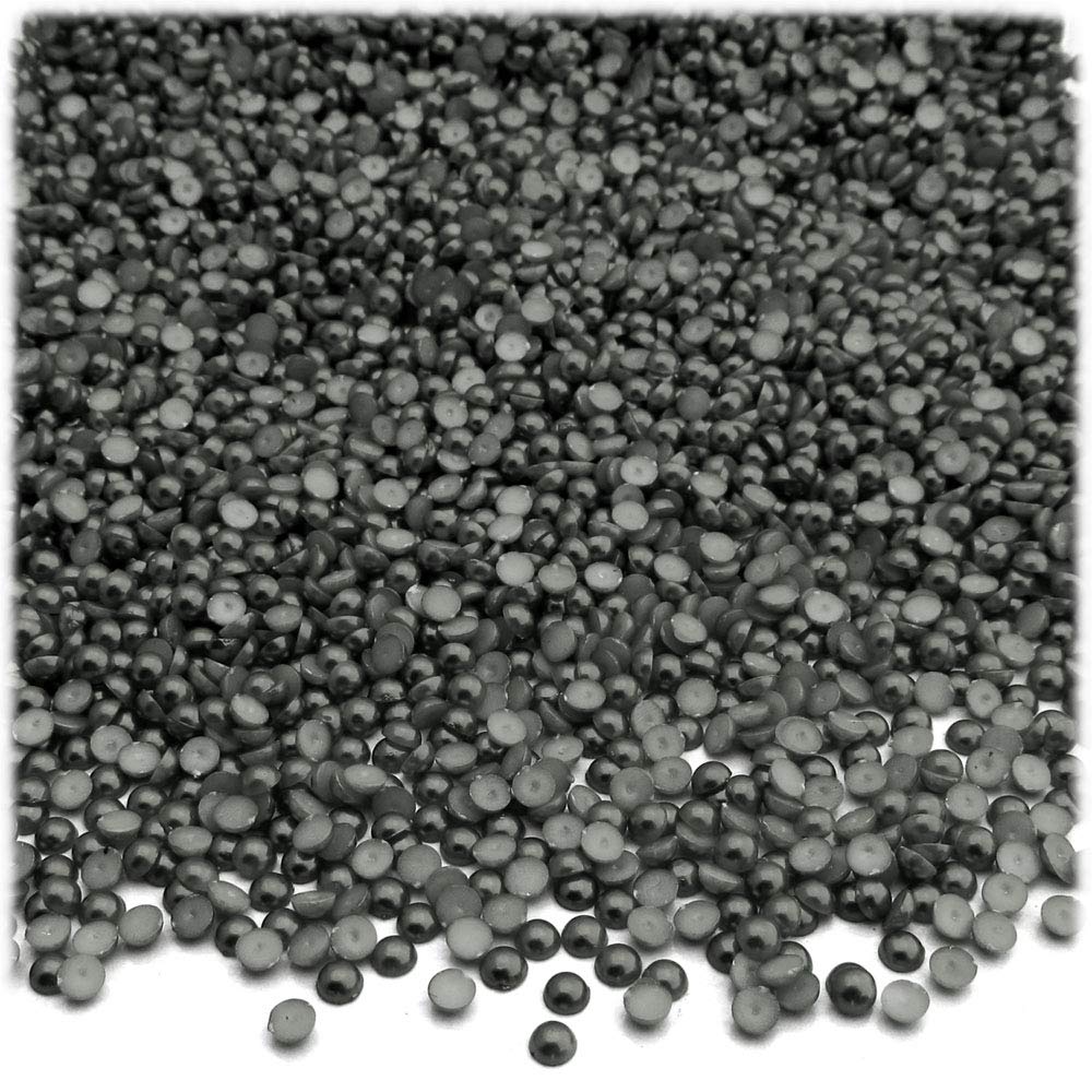 1,000pc Pearl Finish Half Dome Beads, Round, 3mm, Charcoal Gray