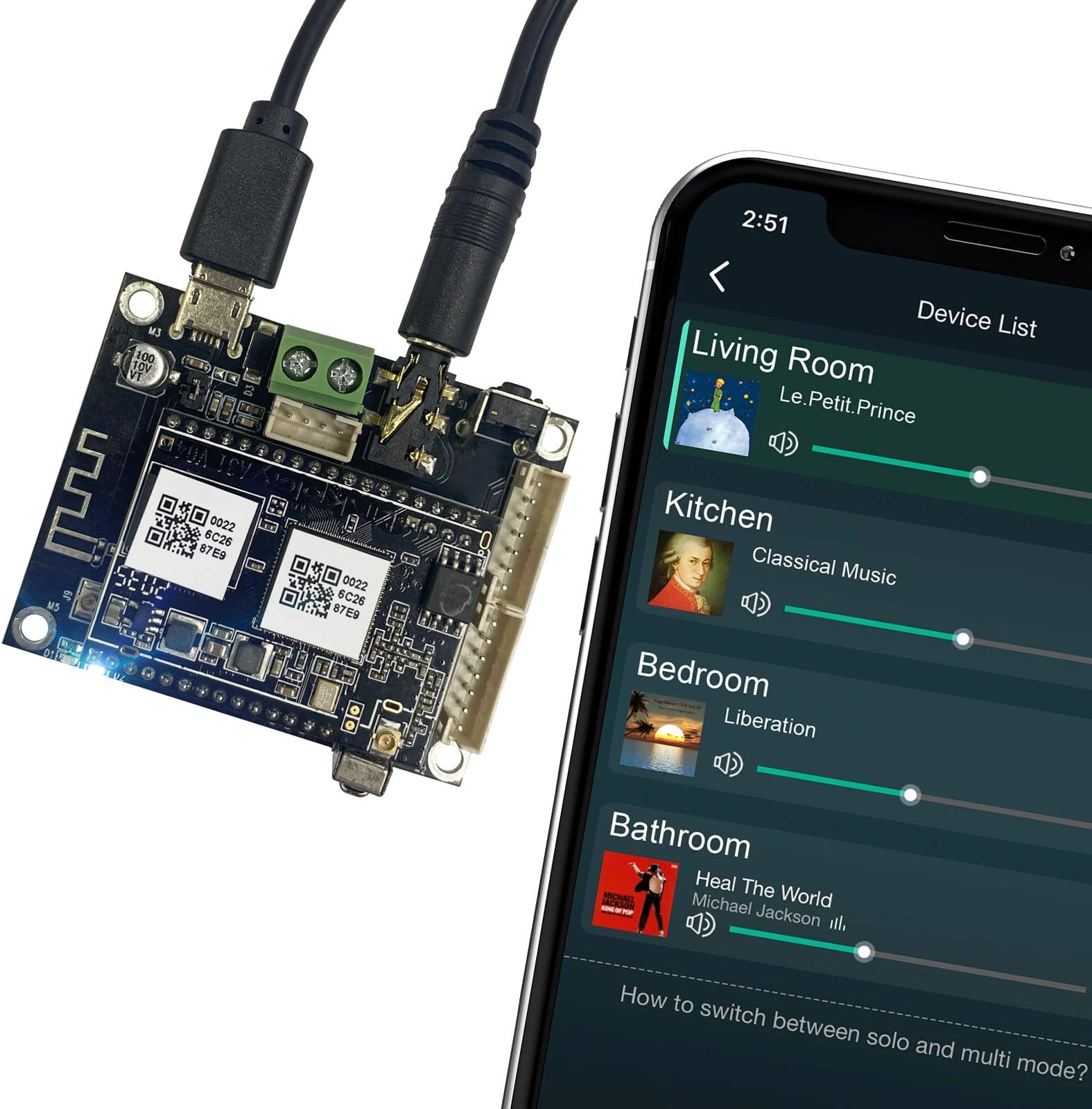 Arylic WiFi & Bluetooth 5.0 Audio Preamp Receiver Board Wireless Multizone Home Stereo Music Circuit Module with Airplay Spotify Connector for DIY Preamp - Arylic Up2stream Mini V3