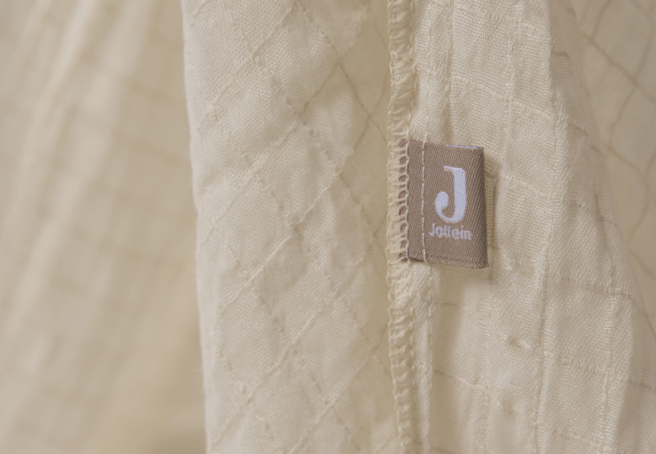 Jollein Baldaquin - Cosy Check - 245 cm - Ciel de Lit pour Chambre Bébé - Boucle Intérieure pour Mobile - Certifiée Oeko-TEX - Motif Carreaux Sand Nougat