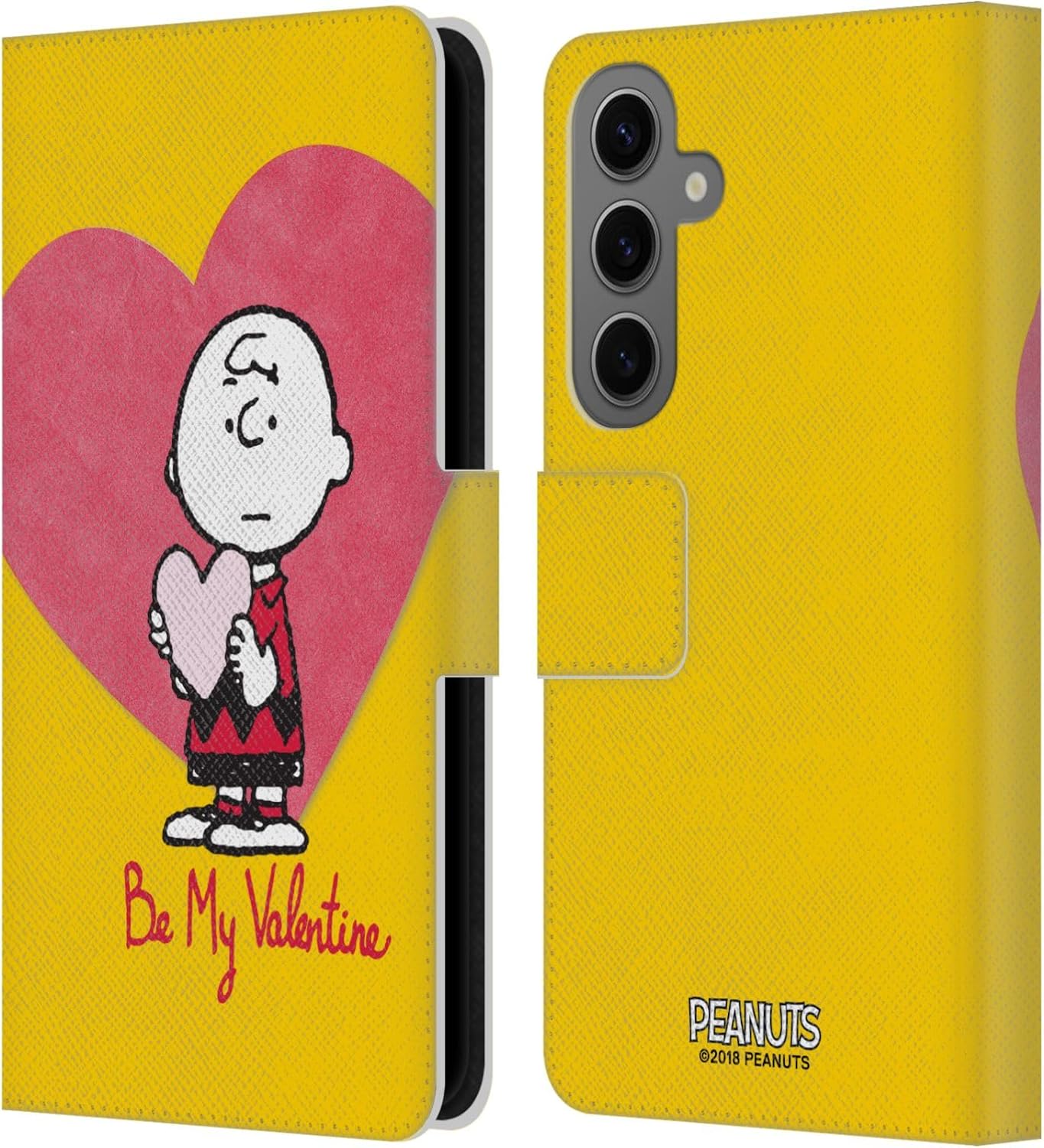 Head Case Designs Officially Licensed Peanuts Charlie Brown Valentine 2 Sealed with A Kiss Leather Wallet Case Compatible with Samsung Galaxy S25