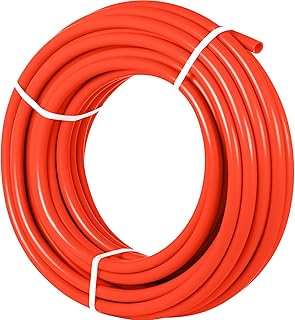VEVOR 1/2 Inch PEX Tubing Potable Water Tube 300 FT PEX-B Plumbing Pipe Non-Barrier Radiant Heating Pex Coil for Water Plumbing Open Loop Hydronic Heating Systems (1/2" Non-Barrier, 300Ft/Red)