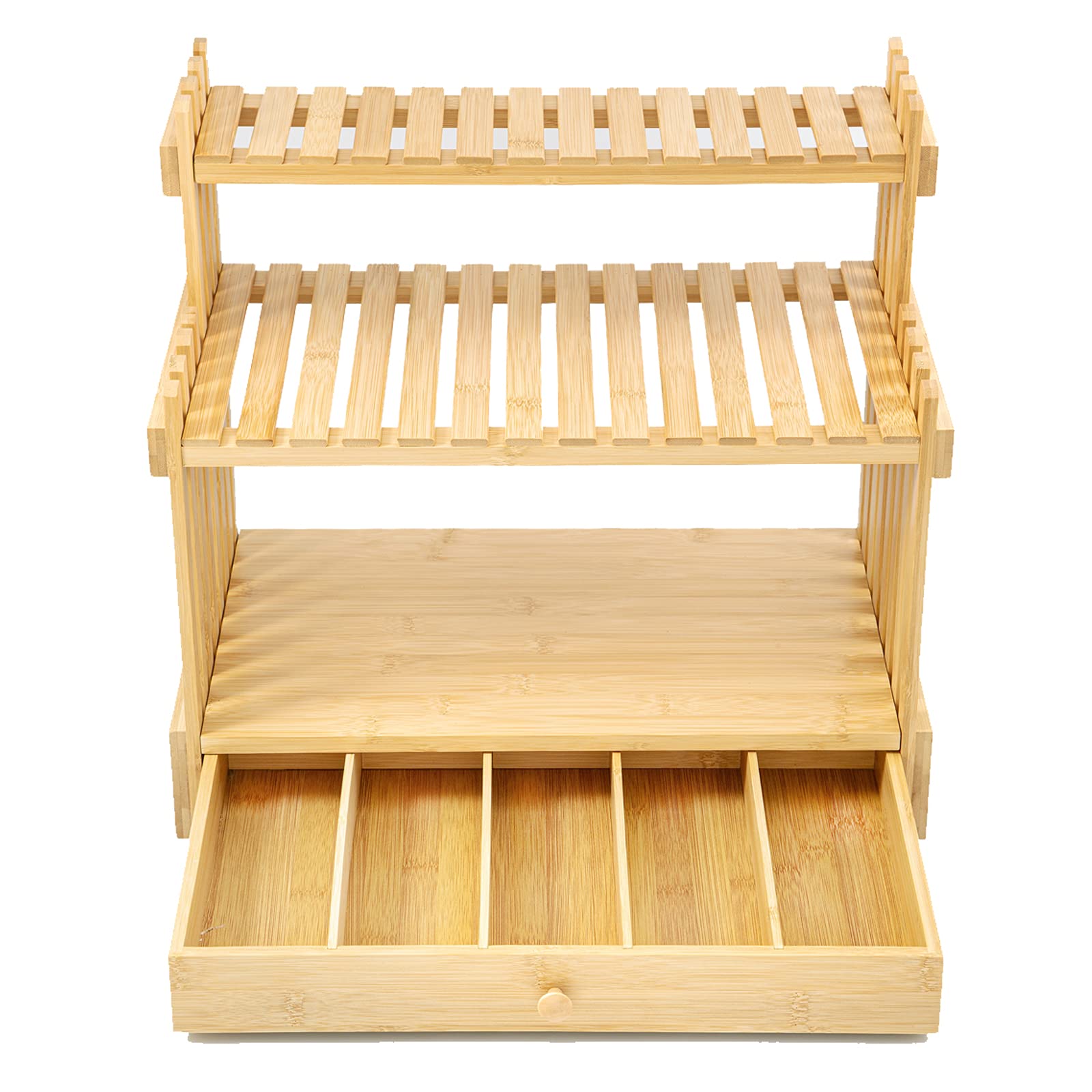 Buy 3 Tier Bamboo Spice Rack Countertop Organizer Shelf for Seasoning