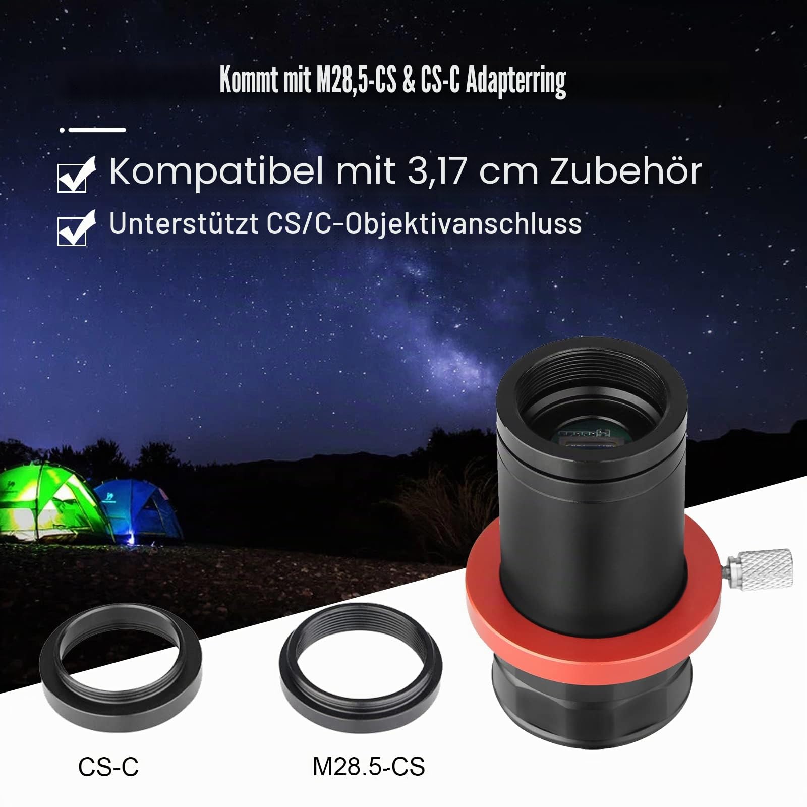 Svbony SV905C Teleskop Kamera, Autoguider Kamera 1,25'', 1,23MP CMOS CMOS-Sensor, USB2,0, ST4-Führungsschnittstelle, Teleskop Zubehör für Autonome Navigation und Astrofotografie