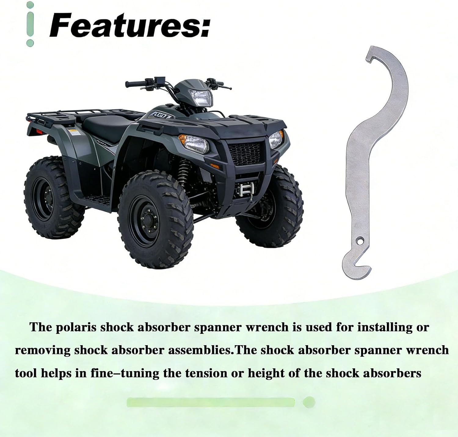 2877408 Shock Spanner Wrench,Shock Spanner Wrench Tool, Drive Clutch Spreader Compatible with Polaris Sportsman XP 850 570 550, RZR XP 900,RZR 900,RZR 570