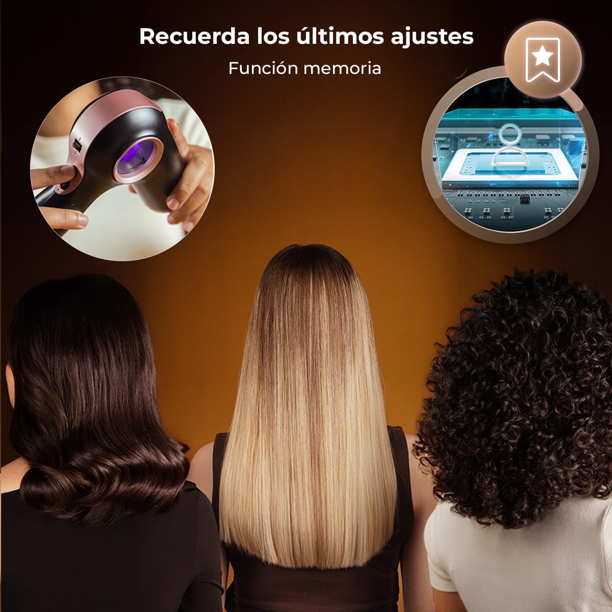 Cecotec Secador de Pelo Iones - 6 Accesorios - DryGlam Waves 6in1 Sensor Black. 1400W, 110000rpm, Tecnología de Sensor de Distancia, Triple Protección Calor, Memoria, 3 Velocidades y 5 Temperaturas