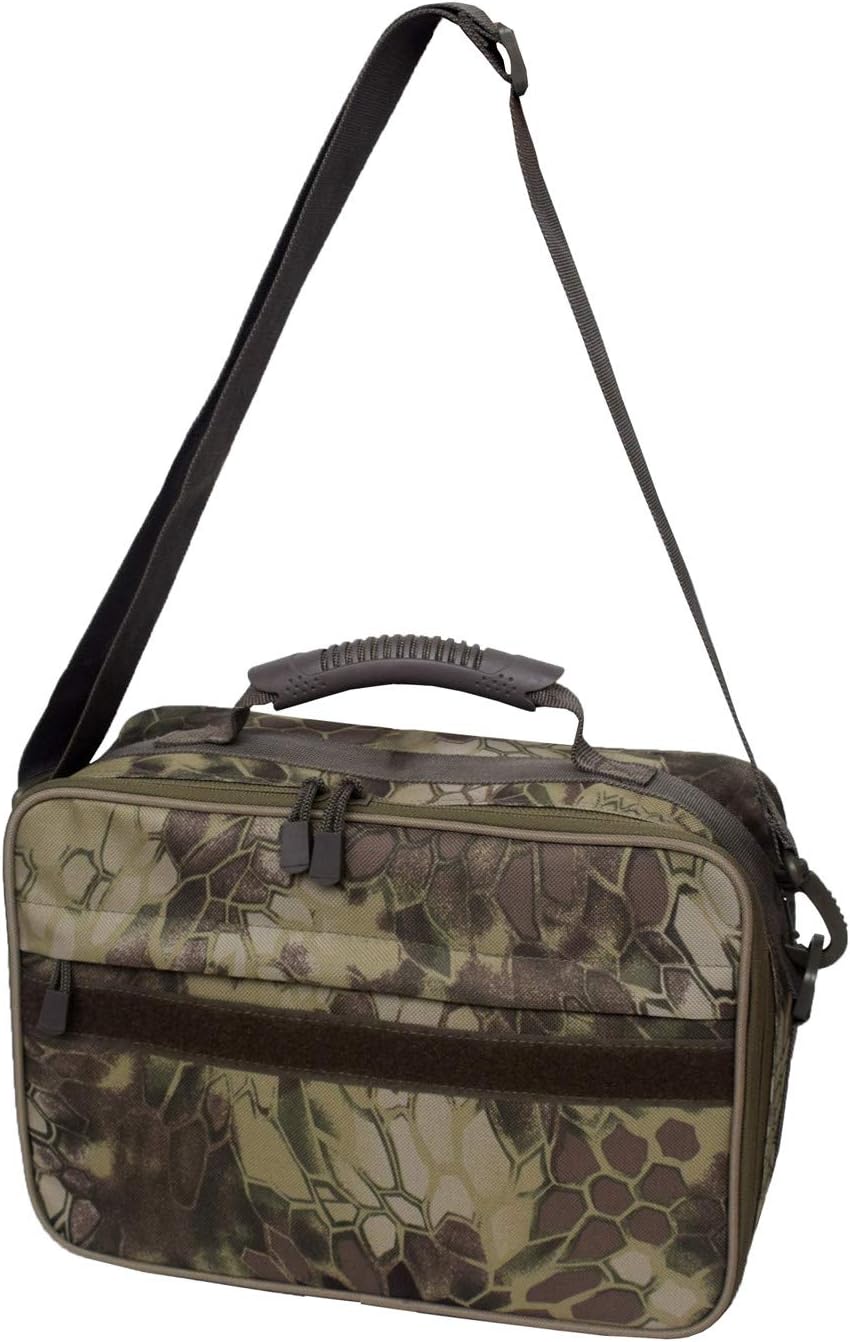 UNISTRENGH Fishing Reel Gear Bag Oxford Fishing Tackle Bag Portable Waterproof Fishing Organizer Storage Reel Case for Spinning, Baitcasting Fly Reels (Snakeskin pattern camouflage)