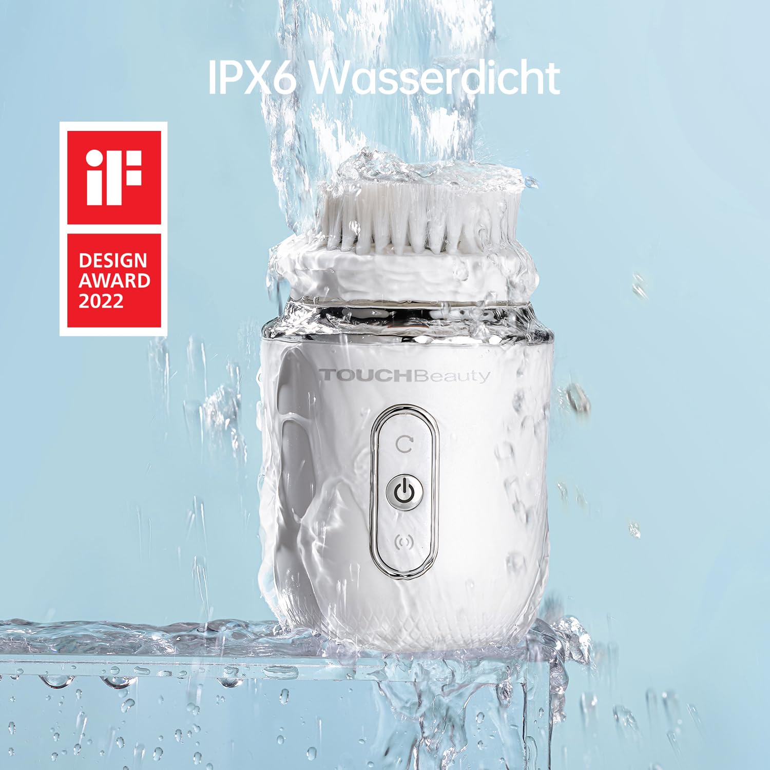 TOUCHBeauty Weihnachtsgeschenke Wasserdichte Elektrische Gesichtsbürste Gesicht mit 2 Bürstenkopf,6 Stufigen Rotations für Haut Tiefenreinigung Sanfte Exfoliation,Aufladbar AG-1760