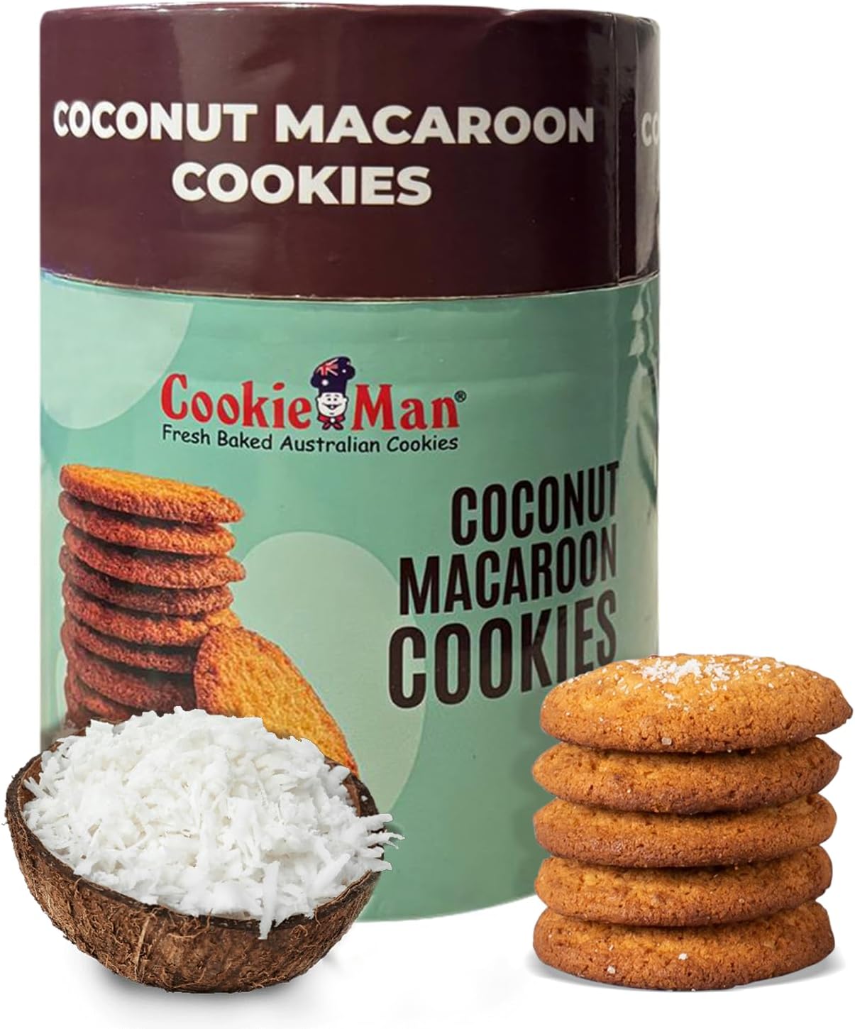CookieMan Premium Coconut Cookies โ 200g | Soft & Delicious Biscuits, Ideal for Gifting & Enjoying Anytime | Bakery styled Coconut Rich Biscuits | Perfect for Snack
