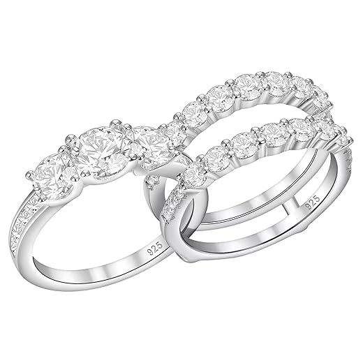 Three Stone Engagement Ring Set