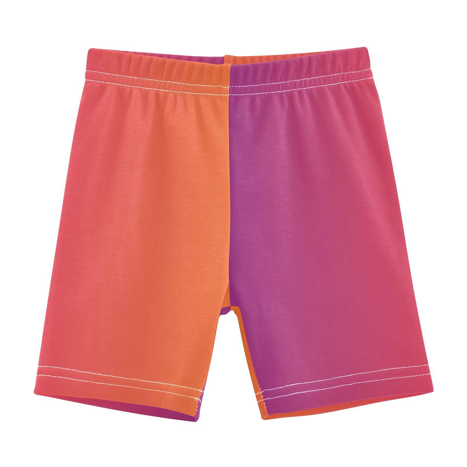 Caihoyu Big Girls Shorts Soft Cotton Bike Shorts Swimsuit for Vacation 5T Purple Orange Gradient