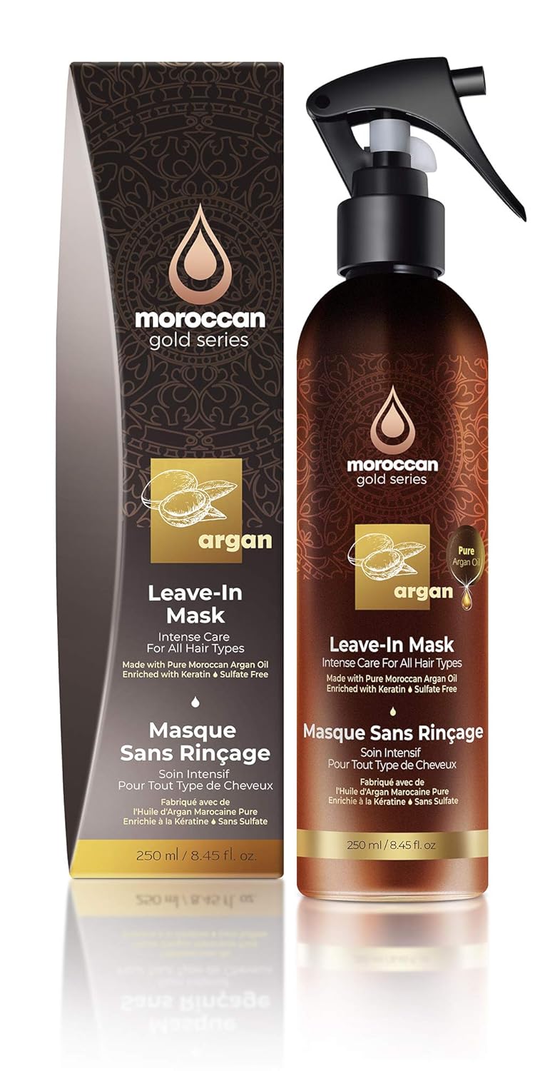 Buy Moroccan Gold Series Leave In Hair Mask Argan Oil Hair Mask Enriched With Keratin Nourishing And Gently Detangling Leave In Conditioner Spray For Curly Frizzy Or Damaged Hair 8 4oz Online