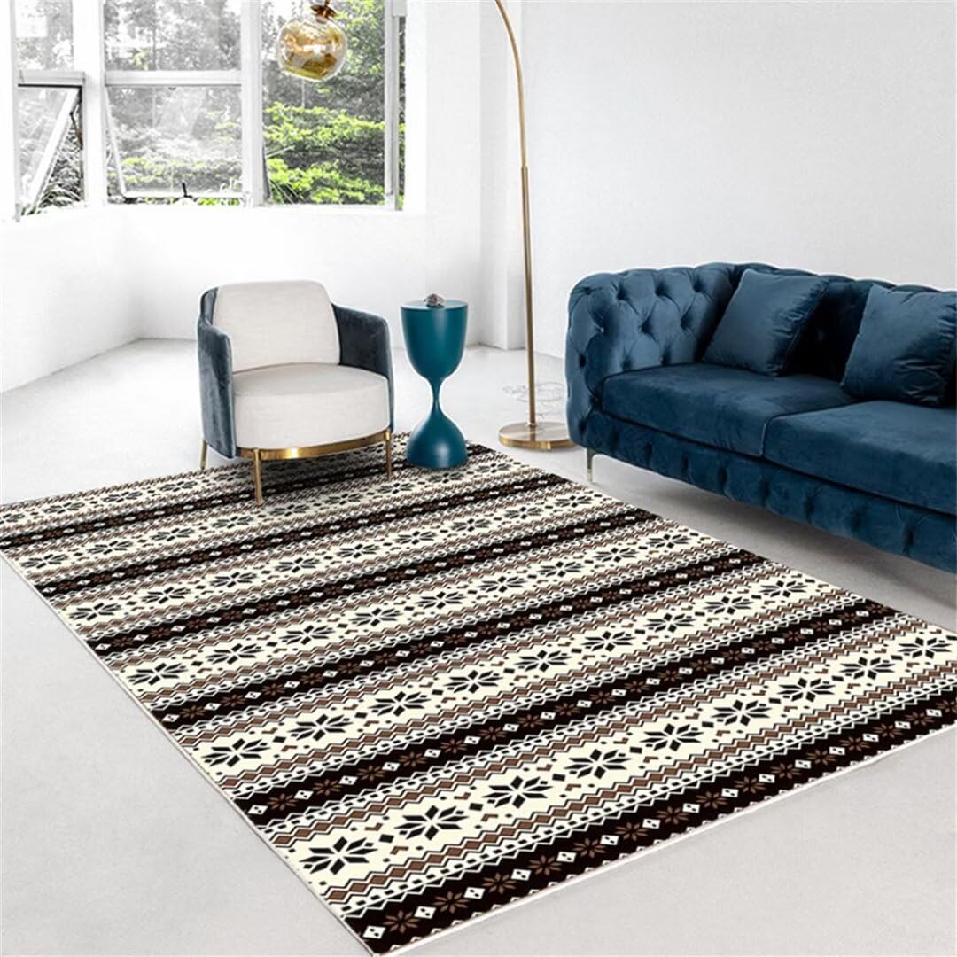 Alfombra pasillo negra 100x200cm lavable de estilo casa de campo suave