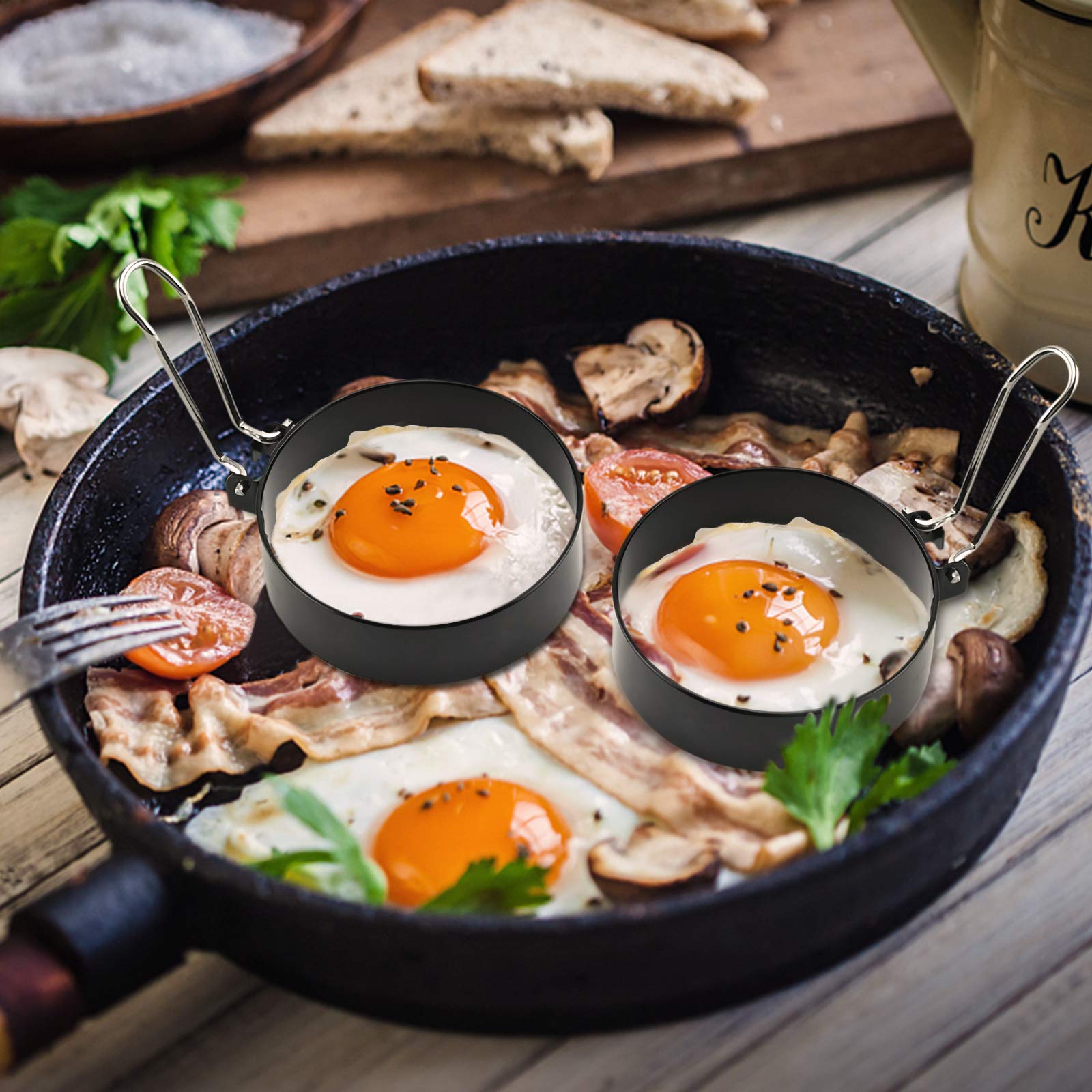 STAMPO PER FRIGGERE Uova In Acciaio Inox Anelli Per Uova Stampo - Foto 3