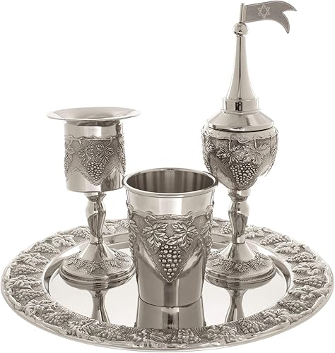 Havdallah set (set Havdalah) para el grabado de Shabat de la vid, Níquel por Rimmon