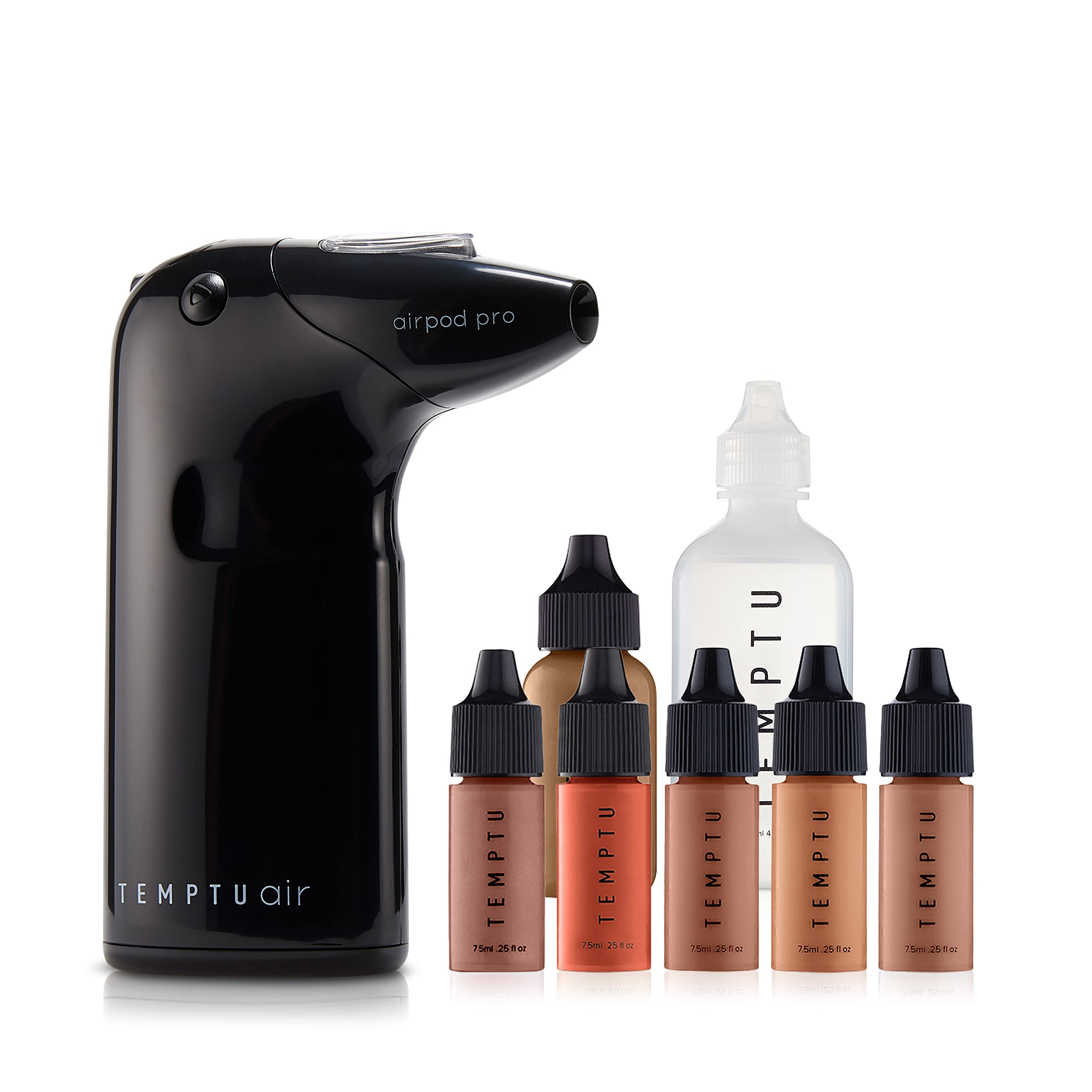 TEMPTU Air Intro Airbrush Makeup Kit in Medium to Tan: 9-Piece Set Includes Cordless Device, Refillable Makeup Cartridge, 3 Perfect Canvas Semi-Matte Foundation, Primer, Blush, Highlighter & Cleaner