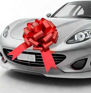 Aidwey Big Red Bow 18 inch, 1 Pack for Large Gift Decoration. Giant Bow for Cars, Presents, Bikes, Christmas, Birthdays, Wedding, Party and Any Occasion.