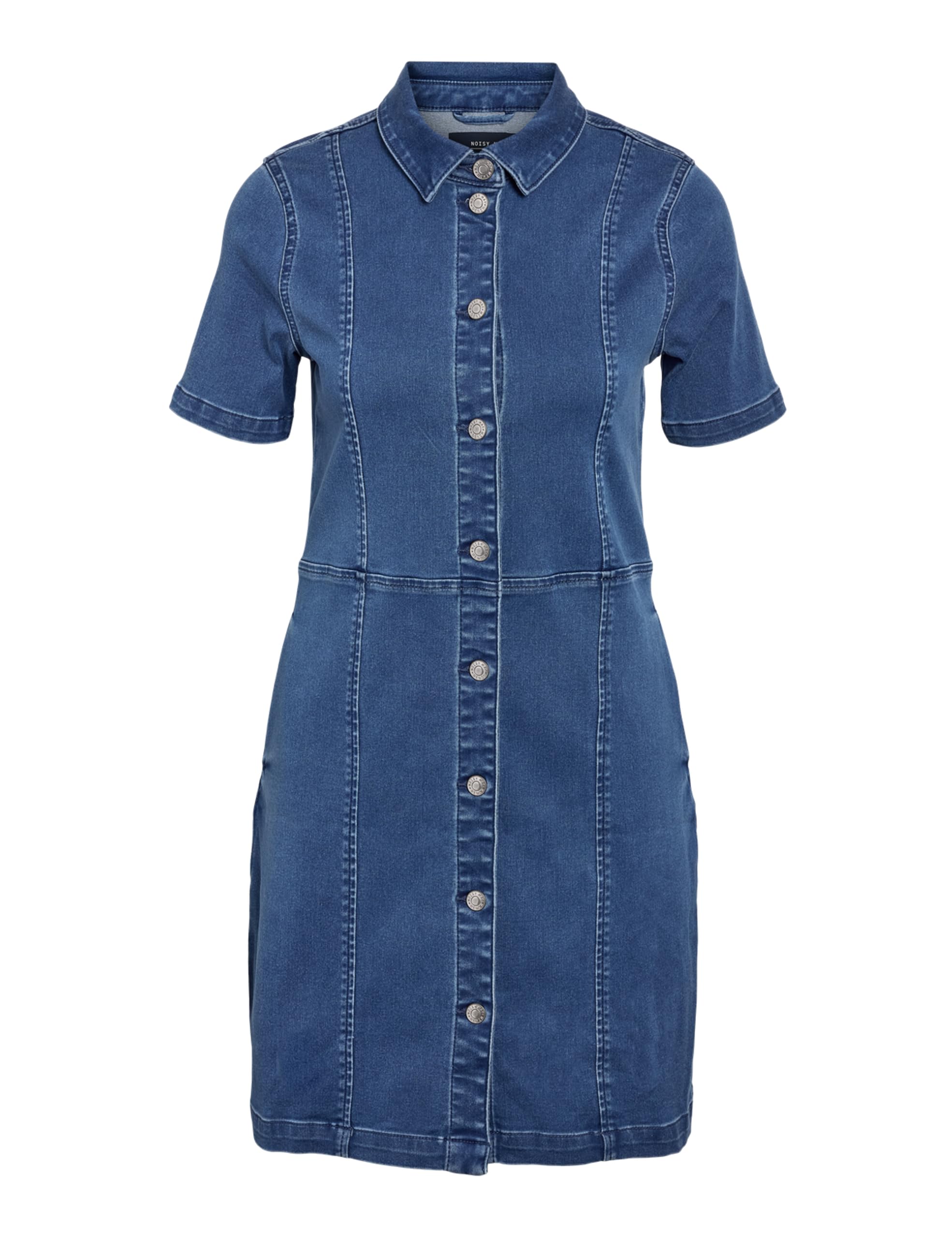 Noisy may NMNISA S/S Slim Denim Dress VI526BL NOOS Women's Short Dress Blue Basics, Streetwear, Blue, S