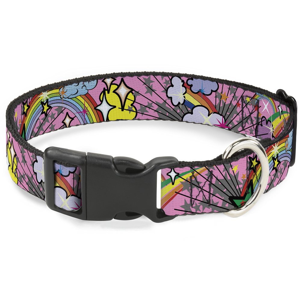 Collier clip plastique arcs-en-ciel Buckle Down 3,8 cm M pour chien