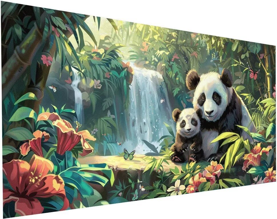 Peinture diamant adulte panda 60x120 loisirs créatifs broderie S-626