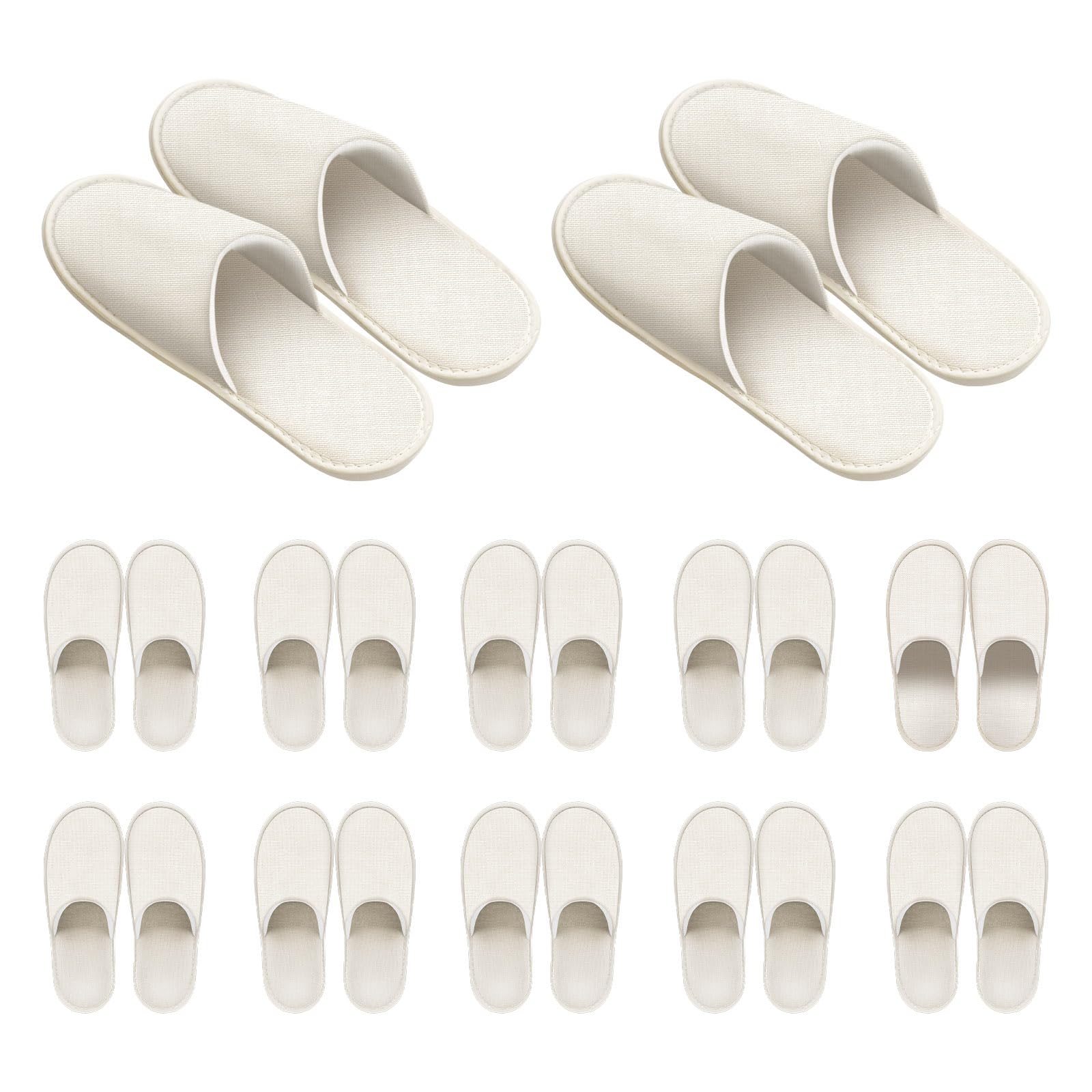 12 works Non Slip Disposable Slippers for Guest Reusable Spa Slippers