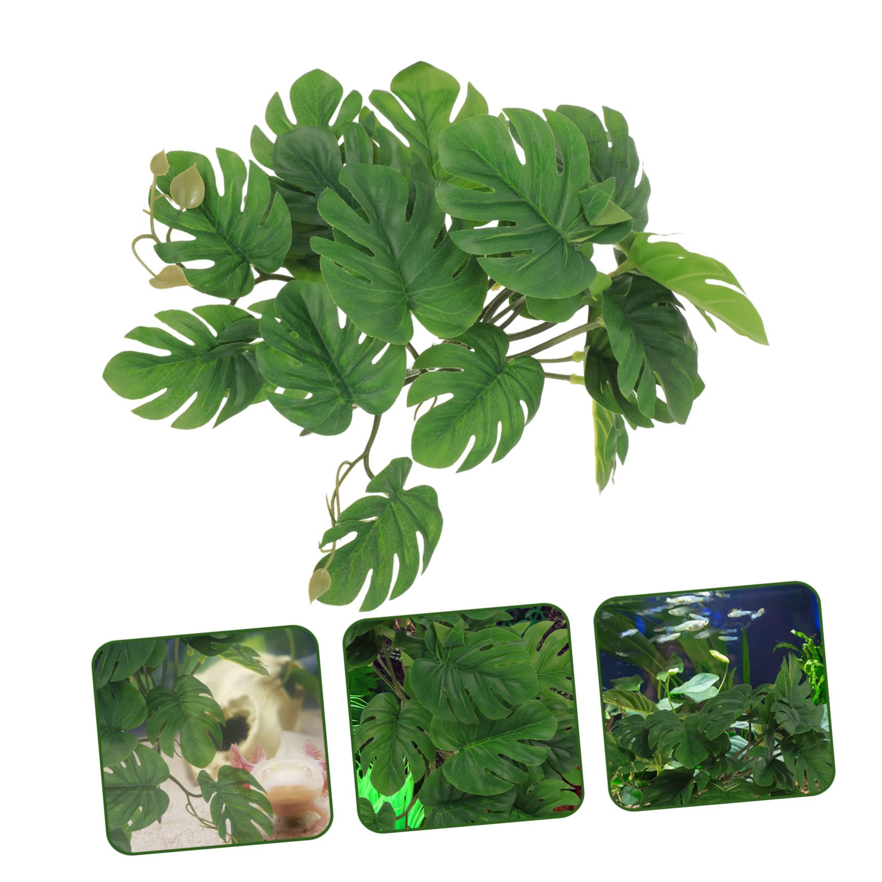 Kisangel 4piezas Terrario Decorativo Plantas Artificiales para Reptiles Accesorios De Hábitat Simulados para Acuarios y Terrarios Sin Daño Mascotas