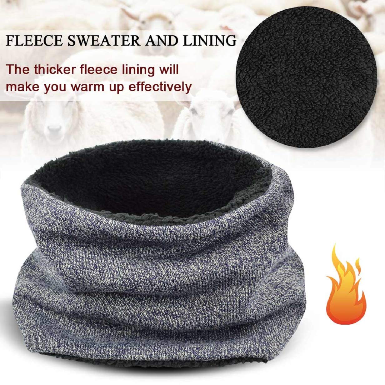 Tuopuda Cappello Uomo Invernali con Scaldacollo Berretto Donna e Sciarpa Set in Maglia a Fodera di Lana 3 Pezzi Cappelli Scaldacollo Guanti Touch Screen Winter Unisex Beanie Hat Set