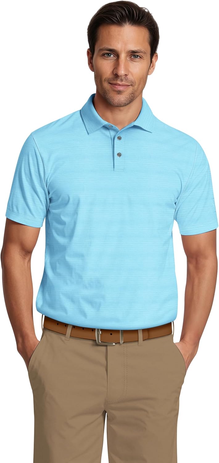 PGA Tour Mens Jaspe Airflux Short Sleeve Golf Polo Shirt