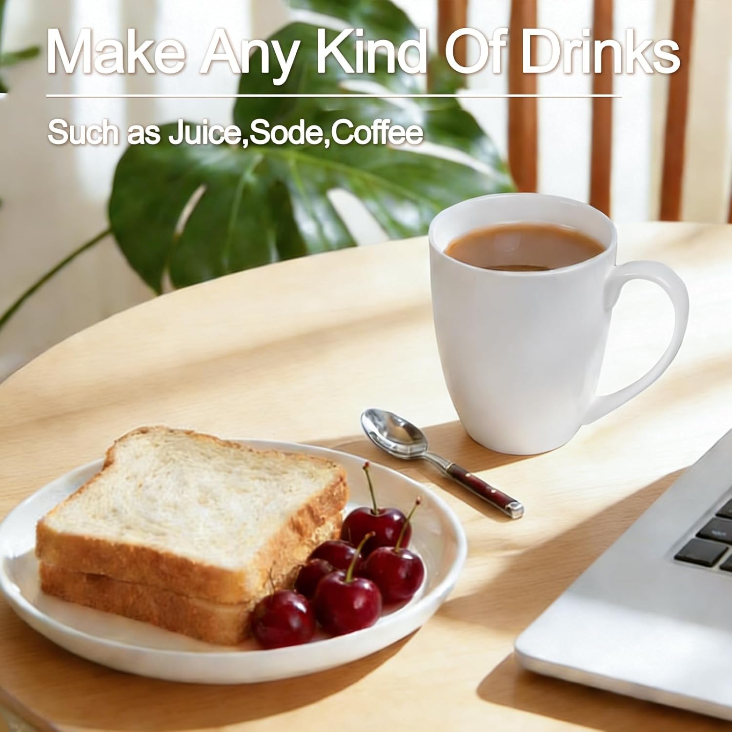 Plain White Fine Bone China Blank Coffee Mugs Set of 4, 11 Oz Tea Cups with Large Handle, Lightweight Ceramic Coffee Mugs, Aesthetic Coffee Cups - Image 4