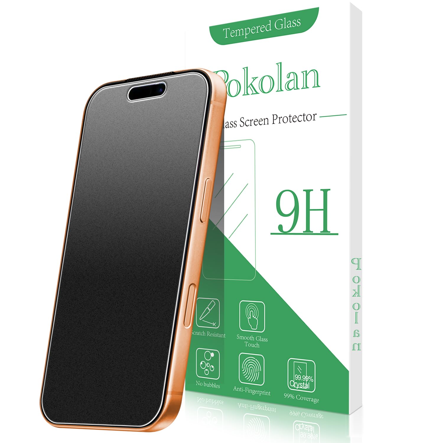 Pokolan 3 Piezas Protector Pantalla Mate para iPhone 17 Pro Max, HD Cristal Vidrio Mate Templado Antirrayas, Antihuellas, Anti-Reflejo, 9H Dureza