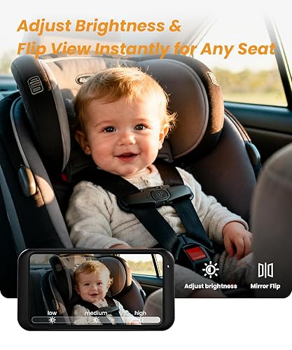 Miniatura 9 de Babyvue BV2 - Cámara USB para automóvil para bebé, 4.5 pulgadas, HD 1080P, espejo retrovisor USB, visión nocturna IR, ajustable en 360, monitor de