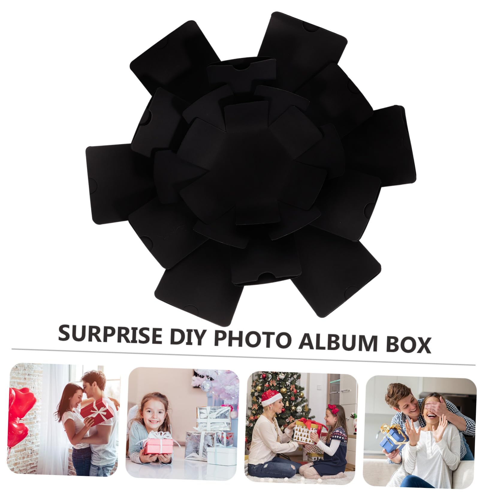 TOPBATHY 1pezzi Album Fotografico Artigianale Contenitore Fai da Te Scatola Regalo Album Ricordi Fatto Mano Decorativo Resistente Compleanno Natale San