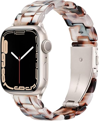 Pleixiu Compatible con iWatch Band de 1.496in, 1.575in, 1.614in, 1.654in, 1.732in, 1.772in, 1.929in, resina ligera con hebilla de acero inoxidable