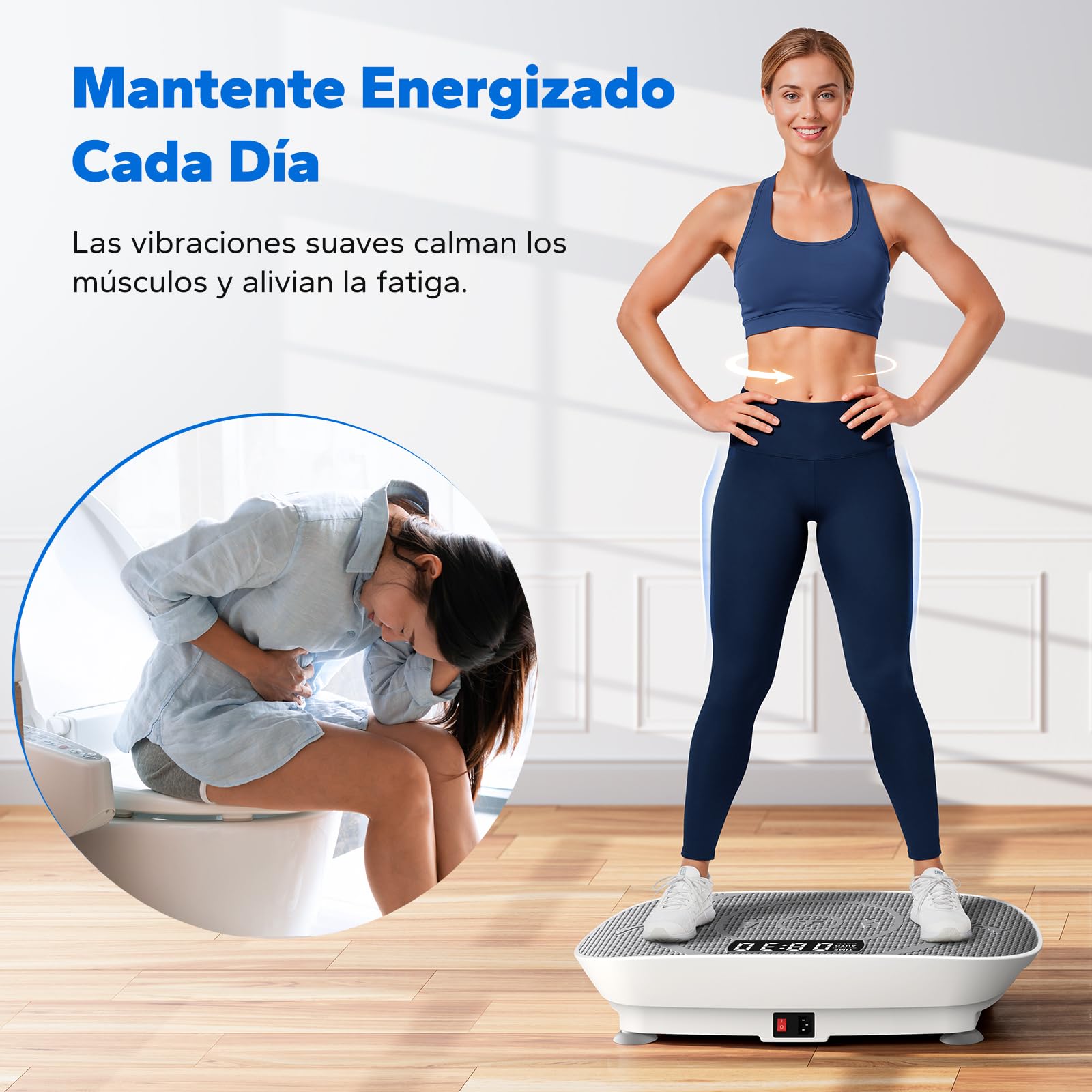 MERACH Plataforma Vibratoria, Plataforma Vibración Muscular Silenciosa y Compacta para Moldear el Cuerpo y Relajarse, con Cómoda Almohadilla de Silicona, Pantalla LED y Mando a Distancia